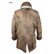 Bane Dark Knight Rises Fur Shearling Pea Coat Men's Distressed Trench Leather Jacket