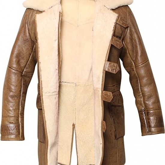 Bane Coat Knight Rises Tom Hardy Shearling Winter Leather Jacket