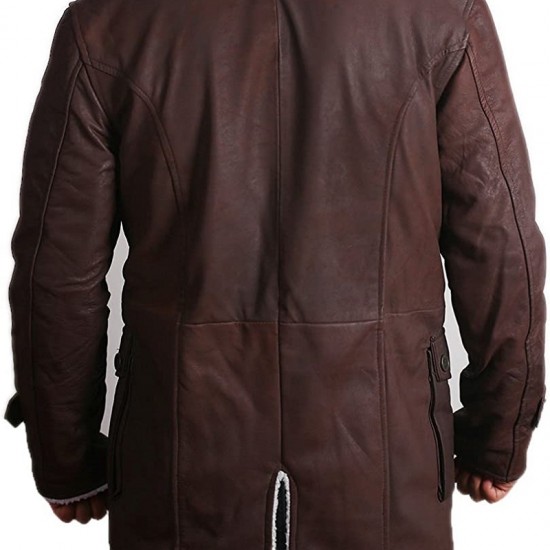 Bane Coat Knight Rises Tom Hardy Shearling Winter Leather Jacket