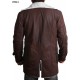 Bane Dark Knight Rises Fur Shearling Pea Coat Men's Distressed Trench Leather Jacket