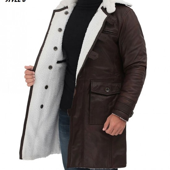 Bane Coat Knight Rises Tom Hardy Shearling Winter Leather Jacket