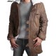 Bane Dark Knight Rises Fur Shearling Pea Coat Men's Distressed Trench Leather Jacket