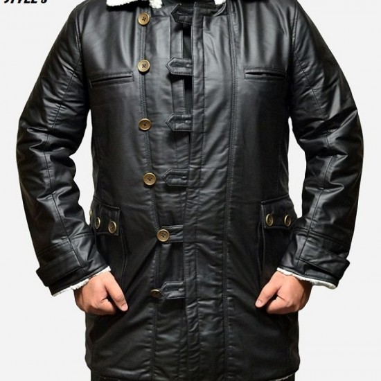 Bane Coat Knight Rises Tom Hardy Shearling Winter Leather Jacket