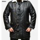 Bane Dark Knight Rises Fur Shearling Pea Coat Men's Distressed Trench Leather Jacket
