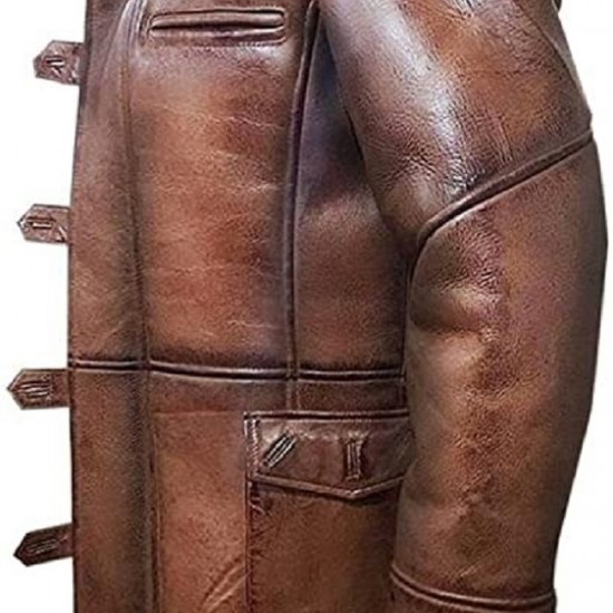 Bane Coat Knight Rises Tom Hardy Shearling Winter Leather Jacket