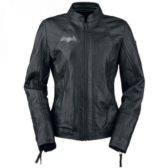 Womens Batwoman Black Leather Jacket With Hood Womens Batwoman Black Leather Jacket With Hood