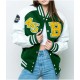 Baylor Collegiate University Green and White Varsity Jacket