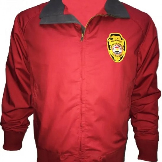 Baywatch Men's Red Lifeguard Cotton Bomber Jacket