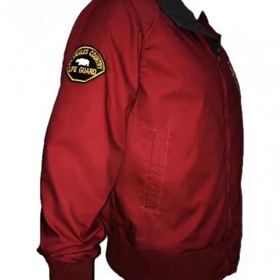 Baywatch Men's Red Lifeguard Cotton Bomber Jacket
