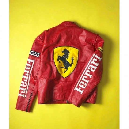 Bell Ferrari Red Leather Jacket