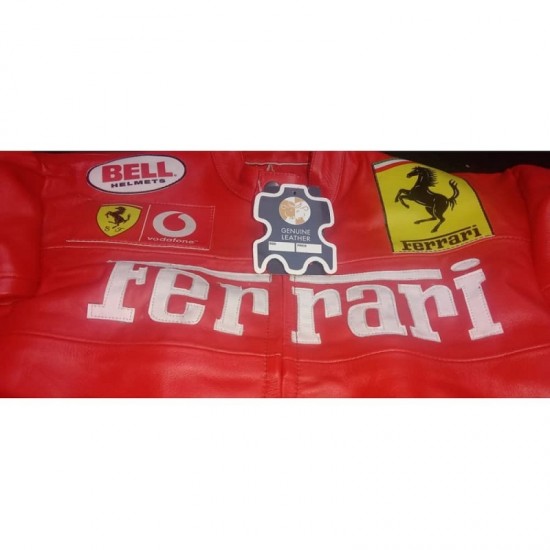 Bell Ferrari Red Leather Jacket