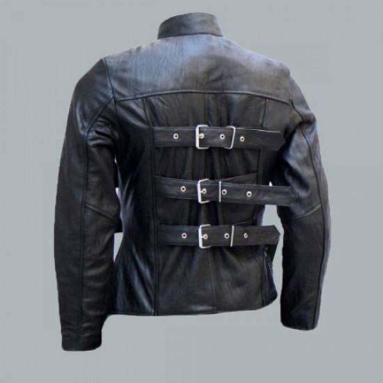 Men's Belted Black Leather Biker Jacket Men's Belted Black Leather Biker Jacket