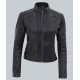 Womens Bergamo Black Slim Fit Genuine Leather Jacket Womens Bergamo Black Slim Fit Genuine Leather Jacket