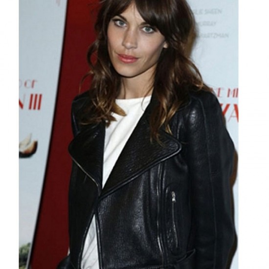 Biker Style Alexa Chung Black Leather Jacket Biker Style Alexa Chung Black Leather Jacket