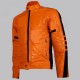 Orange Biker Style Leather Jacket Men Orange Biker Style Leather Jacket Men