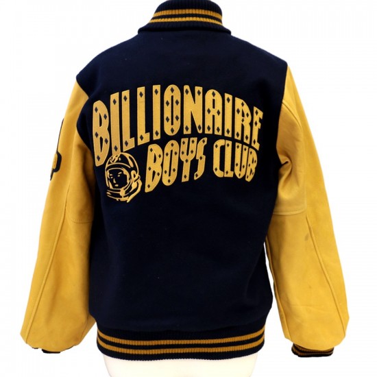 BBC Billionaire Boys Club Blue And Yellow Varsity Jacket BBC Billionaire Boys Club Blue And Yellow Varsity Jacket