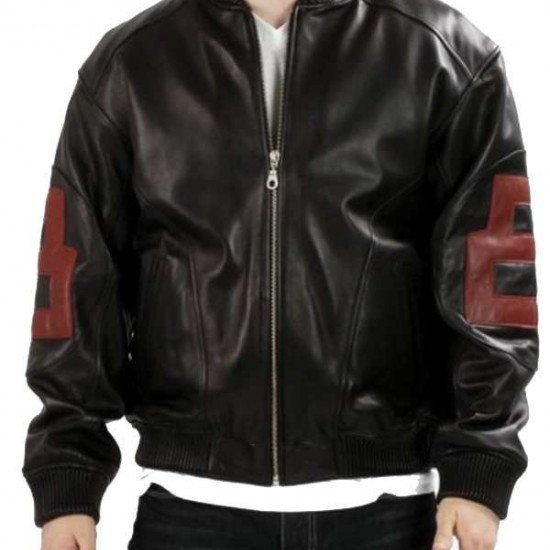 Men's 8 Ball Michael Hoban Pointed Collar Black Leather Jacket