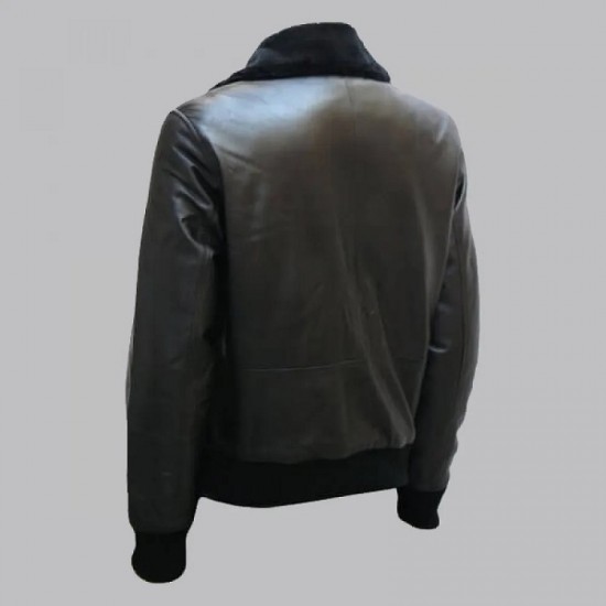 Mens Black Bomber Leather Jacket Mens Black Bomber Leather Jacket