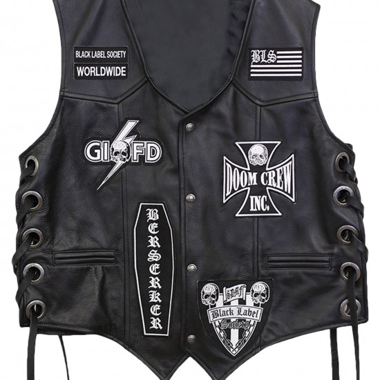 BLS Black Label Society Leather Vest BLS Black Label Society Leather Vest
