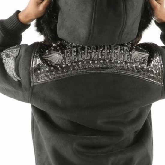 Black Pelle Pelle Airborne Shearling Hoodie Jacket Black Pelle Pelle Airborne Shearling Hoodie Jacket