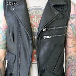 Black Studded leather vest