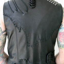 Black Studded leather vest