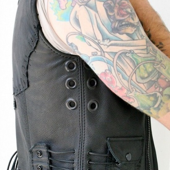 Black Studded leather vest