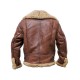 Bomber Brown Fur Collar Real Leather Jacket Shearling Handmade Mens Leather Jacket For Mens