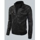 Mens Bomber Slim Fit Black Biker Jacket