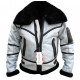 Black Fur Collar Real Leather Jacket Bomber White Jacket Shearling Handmade Mens Leather Jacket Black Fur Collar Real Leather Jacket Bomber White Jacket Shearling Handmade Mens Leather Jacket