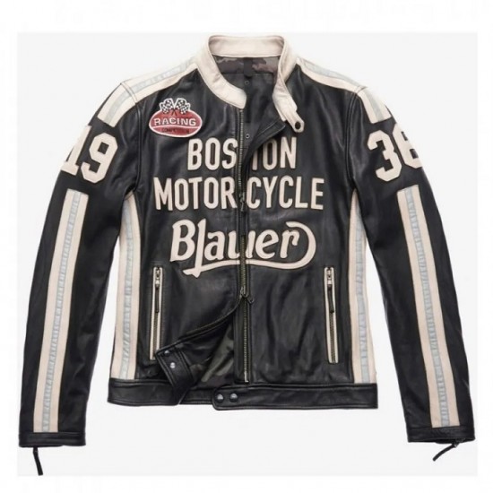 Boston Blauer American Night Jeremy Piven Leather Biker Jacket