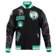 Celtics Retro Boston Clasiic Rib Black Varsity Jacket