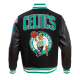 Celtics Retro Boston Clasiic Rib Black Varsity Jacket