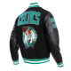 Celtics Retro Boston Clasiic Rib Black Varsity Jacket