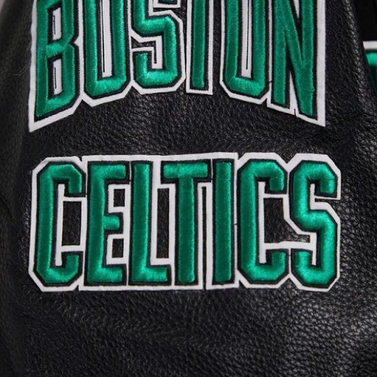 Boston Celtics Retro Classic Rib Black Wool Varsity Jacket Boston Celtics Retro Classic Rib Black Wool Varsity Jacket