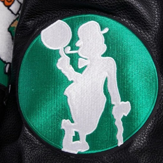 Boston Celtics Retro Classic Rib Black Wool Varsity Jacket Boston Celtics Retro Classic Rib Black Wool Varsity Jacket