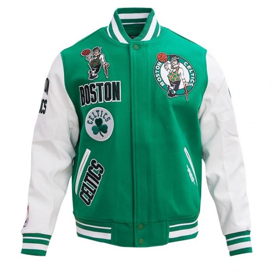 Boston Celtics Retro Classic Rib Green Wool Varsity Jacket Boston Celtics Retro Classic Rib Green Wool Varsity Jacket