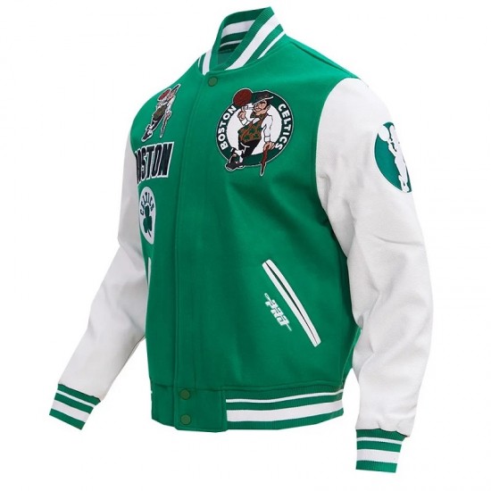 Boston Celtics Retro Classic Rib Green Wool Varsity Jacket Boston Celtics Retro Classic Rib Green Wool Varsity Jacket