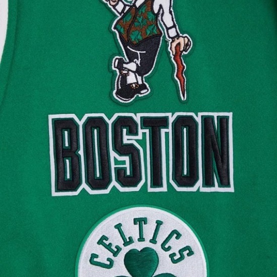 Boston Celtics Retro Classic Rib Green Wool Varsity Jacket Boston Celtics Retro Classic Rib Green Wool Varsity Jacket