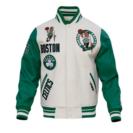 Boston Celtics Retro Classic Rib Wool Varsity Jacket Boston Celtics Retro Classic Rib Wool Varsity Jacket