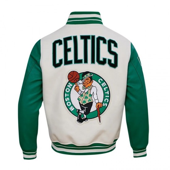 Boston Celtics Retro Classic Rib Wool Varsity Jacket Boston Celtics Retro Classic Rib Wool Varsity Jacket
