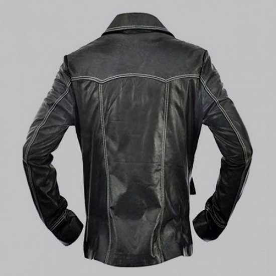 Black Fight Club Brad Pitt Inspired Leather Jacket Black Fight Club Brad Pitt Inspired Leather Jacket