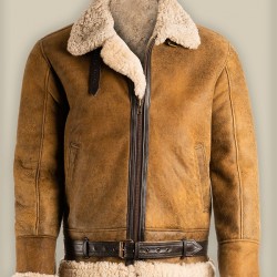 Bradpit Men Brown Aviator Jacket
