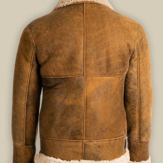 Bradpit Men Brown Aviator Jacket Bradpit Men Brown Aviator Jacket
