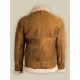 Bradpit Men Brown Aviator Jacket Bradpit Men Brown Aviator Jacket