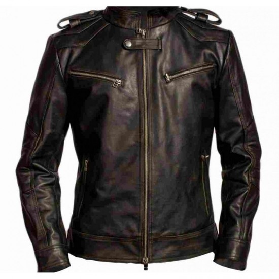 Aaron Paul Breaking bad biker jacket