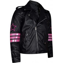 Bret Hitman Hart Black Leather Jacket