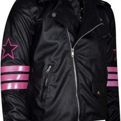 Bret Hitman Hart Black Leather Jacket