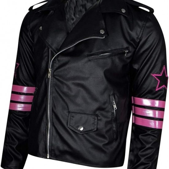 Bret Hitman Hart Black Leather Jacket Bret Hitman Hart Black Leather Jacket