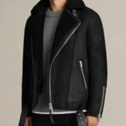 Black Biker Fur Brooklyn Jacket
